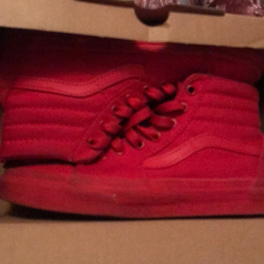 Hi top red vans